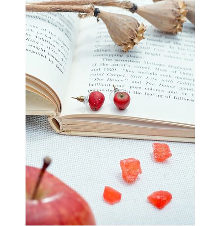 Серьги Яблоко, гвоздики изображение 2