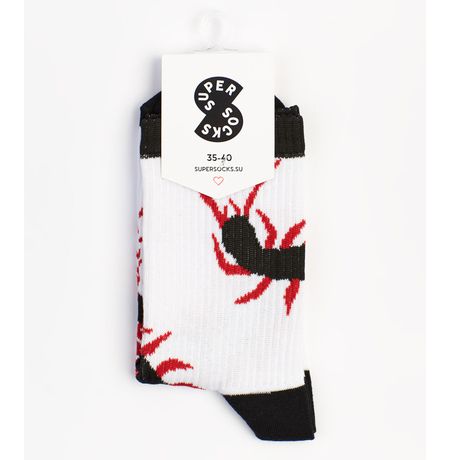 Носки SUPER SOCKS Сколопендра, белые (размер 35-40) изображение 2