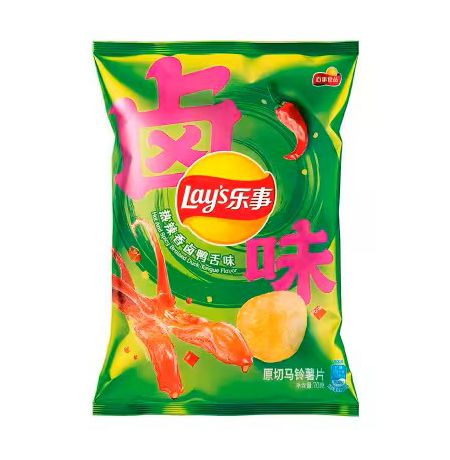 Чипсы Lay's and Spicy Braised Duck Tongue со вкусом пряного тушеного утиного языка, 70 гр