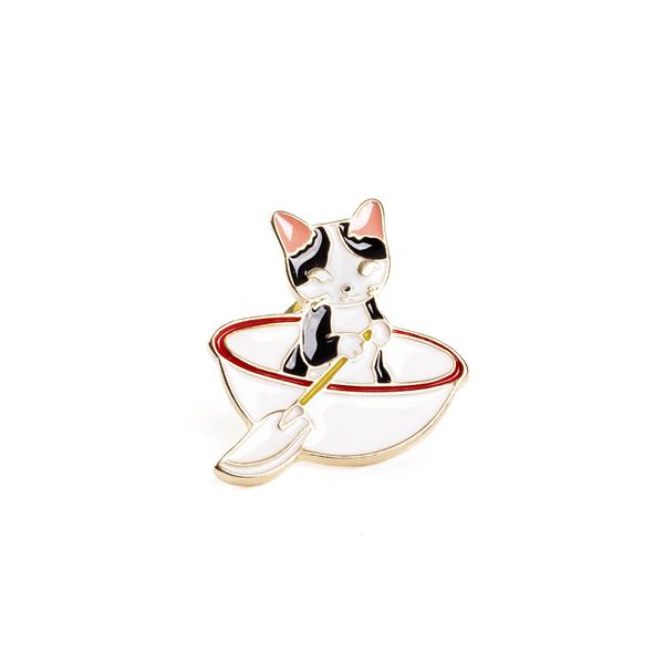 Значок Кот в тарелке