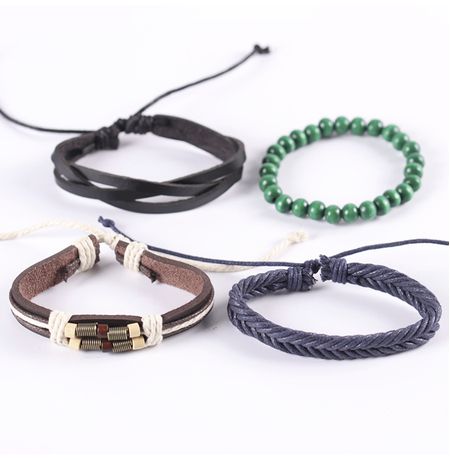 Набор браслетов Пружины и зеленые бусины изображение 3