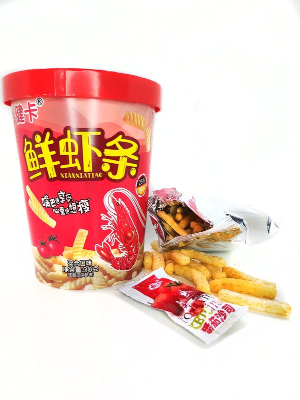 Чипсы XianxIatiao со вкусом креветок и кетчупа, с игрушкой