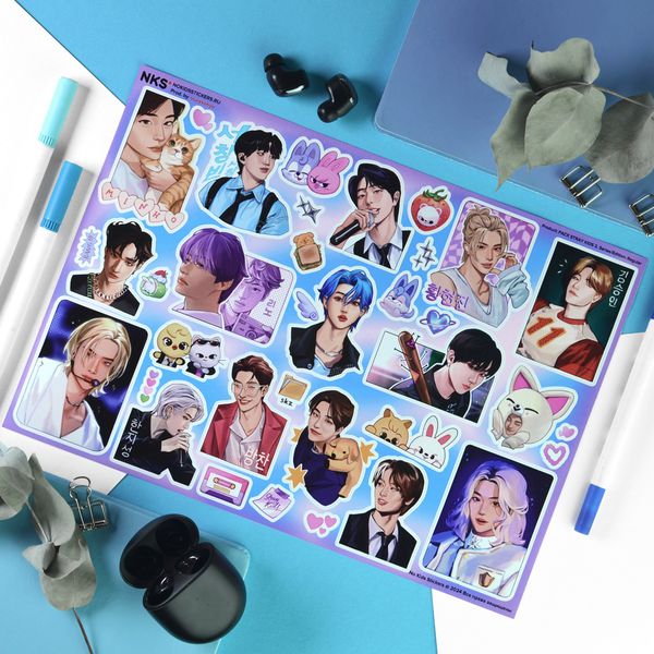 Наклейки K-POP - Stray Kids 2, стикеры NKS