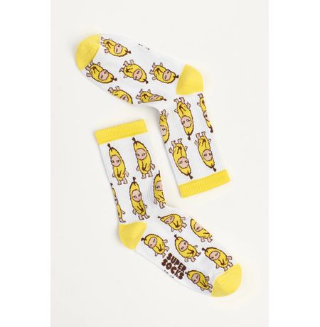 Носки SUPER SOCKS Кот-банан мем - Banana cat (размер 40-45)