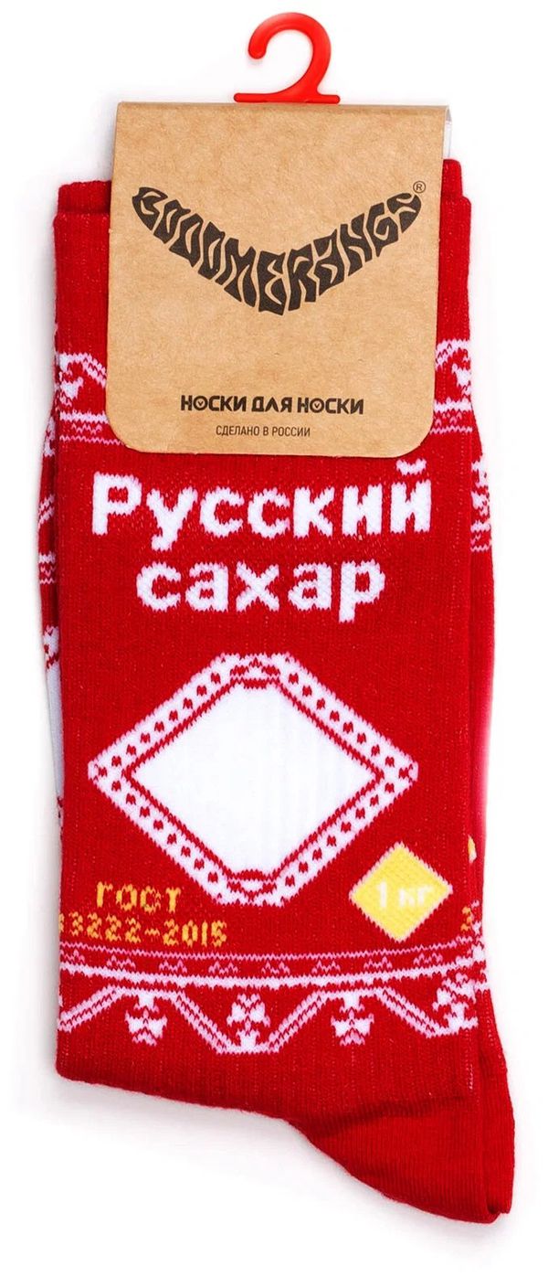 Носки Сахар (размер 34-39), белые, BOOOMERANGS