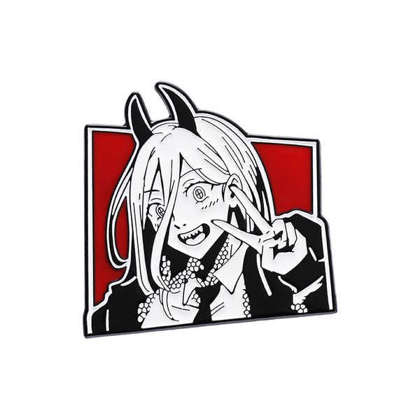 Значок Человек-Бензопила - Пауэр (Chainsaw Man) (пин металл) изображение 2