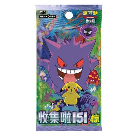 Коллекционные карточки Pokemon - Collect Surprise Slim (151C 3.0) 5 карт лицензия (на китайском) изображение 2