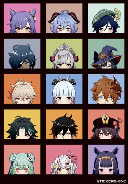 Набор стикеров Геншин Импакт (Gеnshin Impact) STICKERS.ONE