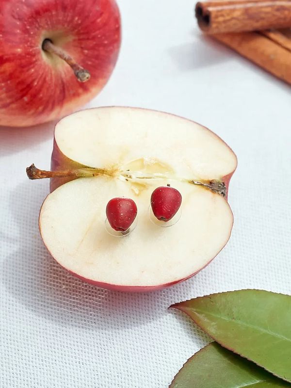 Серьги Яблоко, гвоздики изображение 4