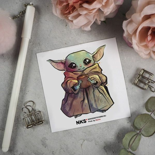 Стикер Звездные войны - Малыш Йода (Star Wars - Baby Yoda)