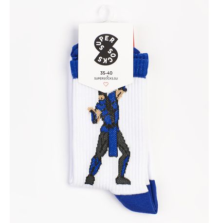 Носки SUPER SOCKS Саб-Зиро - Mortal Kombat, белые (размер 35-40) изображение 2