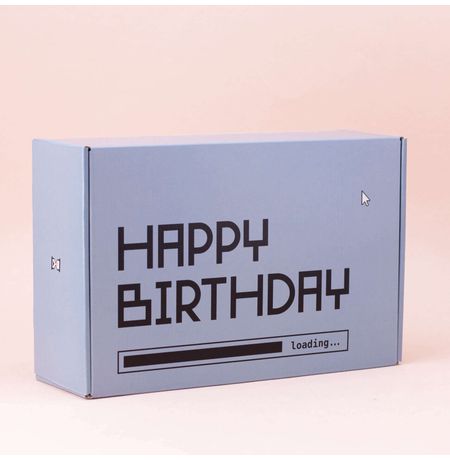 Коробочка сборная Happy Birthday, blue (28х18,5х9,5 см)