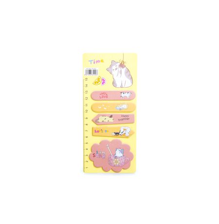 Клейкие стикеры Котики, набор, желтый, 80 листов
