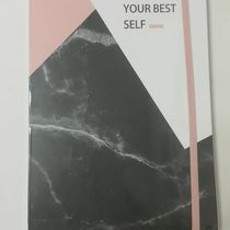 Блокнот Мрамор с цитатой "Always be your best self", 20,5х13,5 см, с резинкой