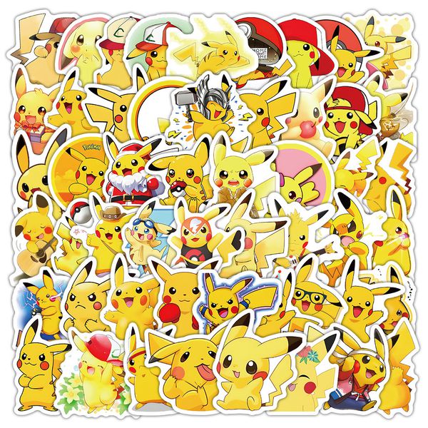 Стикеры Пикачу (Pikachu - Покемоны) в ассортименте 60 шт