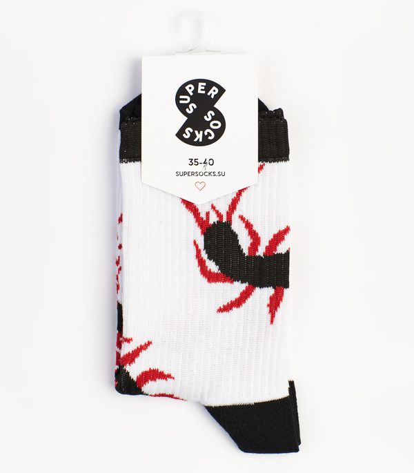 Носки SUPER SOCKS Сколопендра, белые (размер 35-40) изображение 2