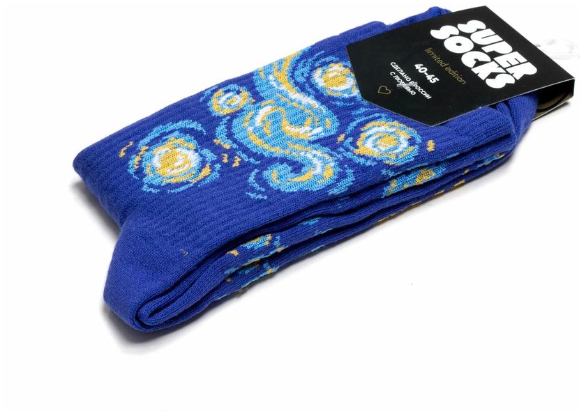 Носки SUPER SOCKS Звёздная Ночь - Ван Гог (размер 35-40) изображение 3