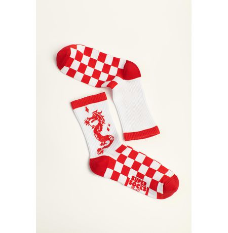 Носки SUPER SOCKS Дракон красный (размер 35-40)