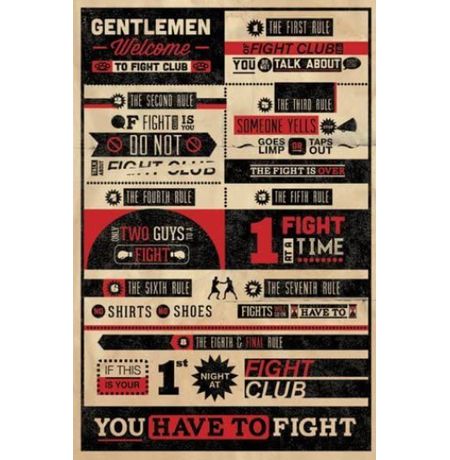 Постер Бойцовский Клуб - Правила клуба (Fight Club)