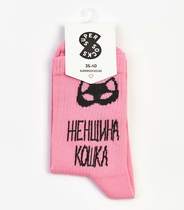 Носки SUPER SOCKS Женщина Кошка розовые (размер 35-40) изображение 2