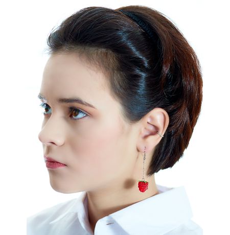 Серьги Малина на цепочке изображение 3