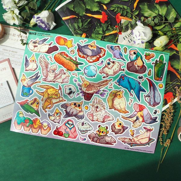 Набор стикеров Попугаи