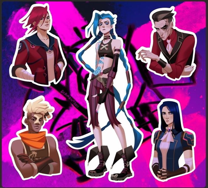 Стикеры Аркейн наклейки One love