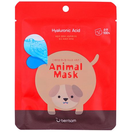 Маска для лица Animal Mask Series Dog, с гиалуроновой кислотой